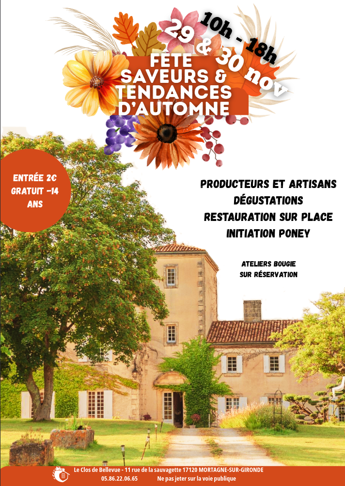 Affiche de la Fête des Saveurs d'Automne au Clos de Bellevue