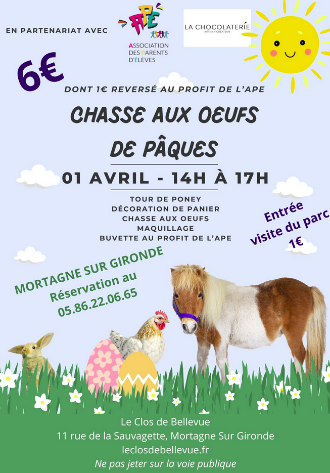 Chasse aux œufs de Pâques 2024 au Clos de Bellevue